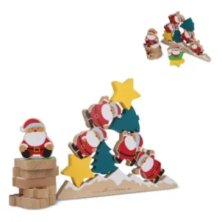 InSideOut FSC Wooden Santa balancing game - LT57402 (gadzety reklamowe)